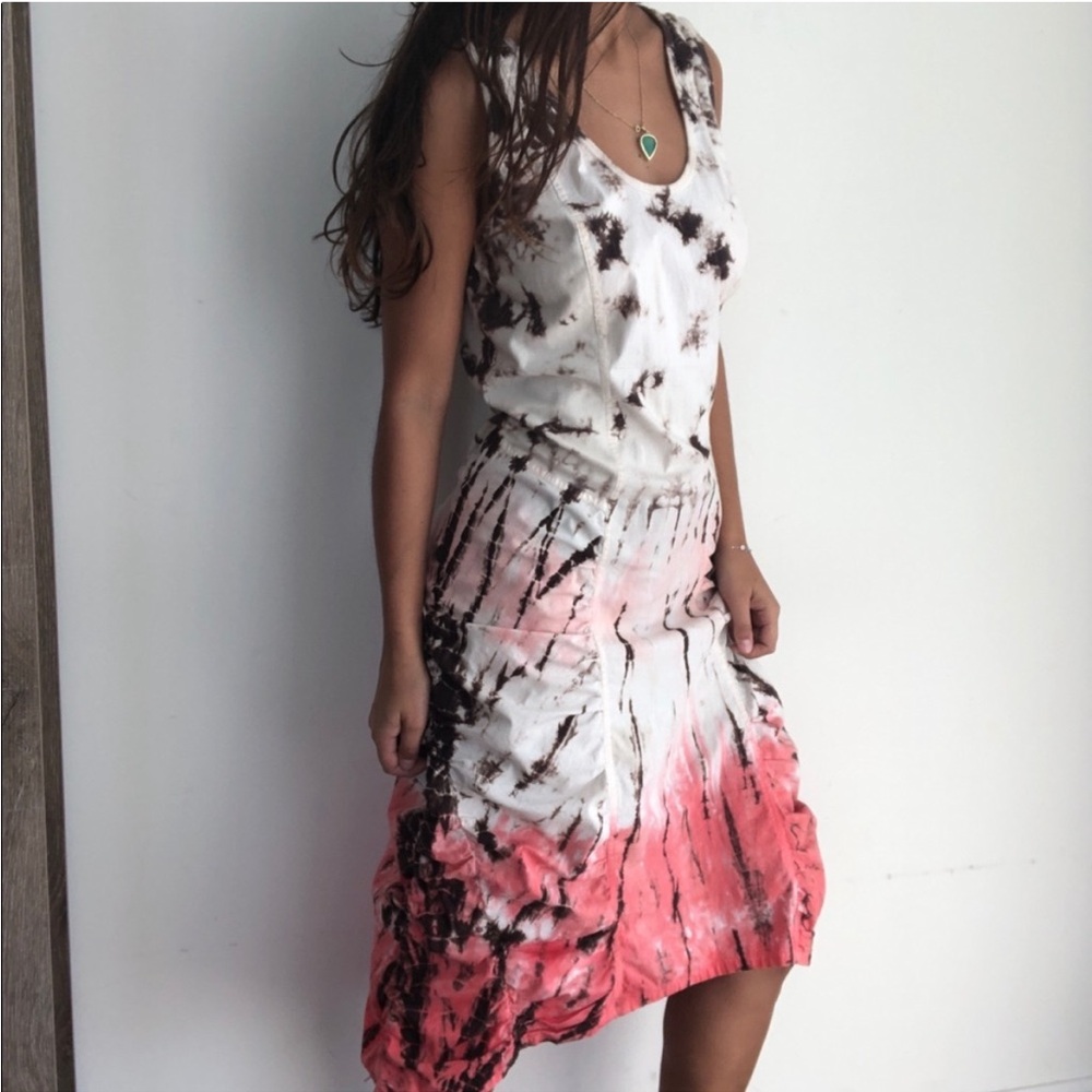 Lilly Mason Tie Dye Ruched Midi Tank Dress